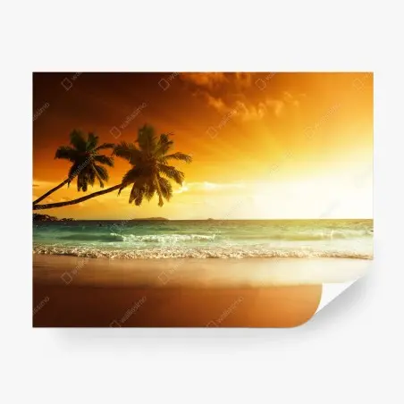 Fotomural atardecer en la playa del Caribe – Pixers®