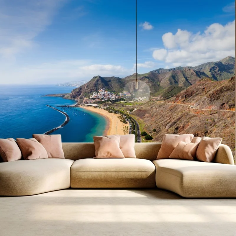 Fotomural panorámica costera de Las Teresitas, Tenerife