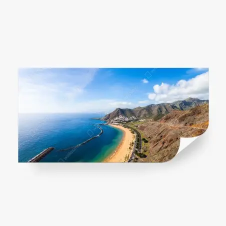 Fotomural panorámica costera de Las Teresitas, Tenerife – Pixers®