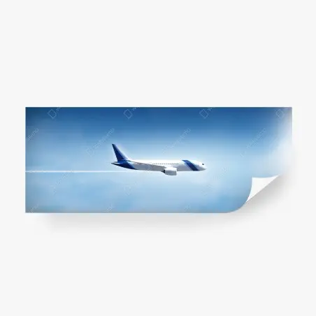 Fotomural avión en vuelo sobre cielo azul despejado – Pixers®