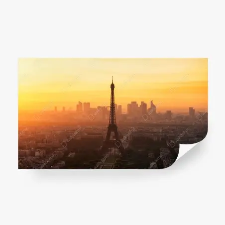 Fotomural atardecer dorado sobre la Torre Eiffel – Pixers®