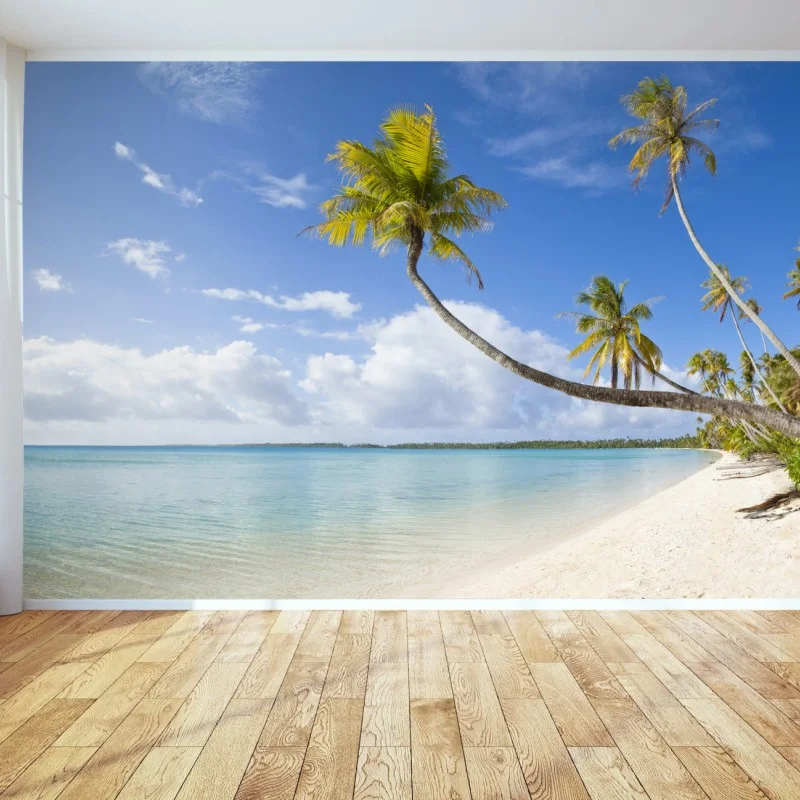 Fotomural paraíso de palmeras y mar turquesa