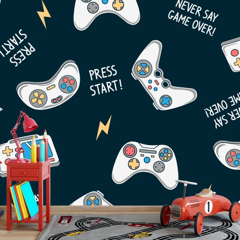 Fotomural diseño de mandos retro para amantes de los videojuegos