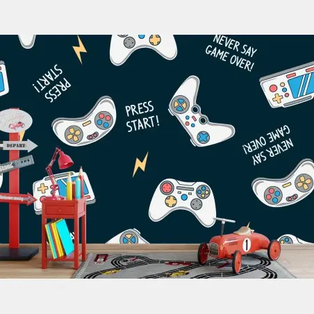 Fotomural diseño de mandos retro para amantes de los videojuegos – Pixers®