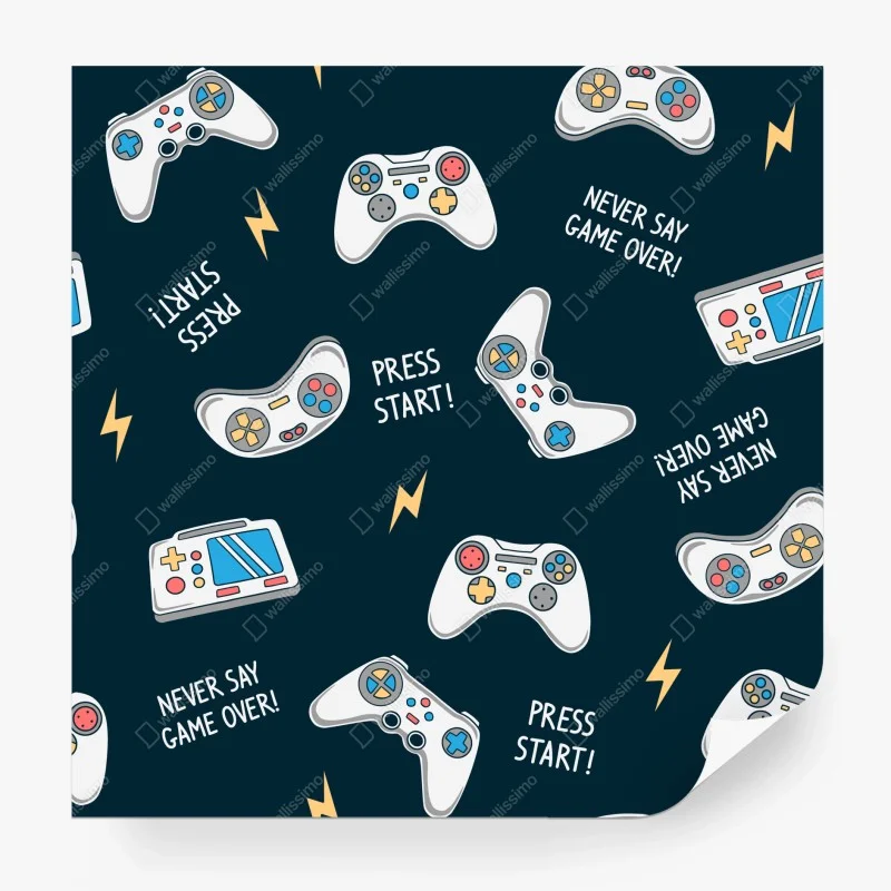 Fotomural diseño de mandos retro para amantes de los videojuegos