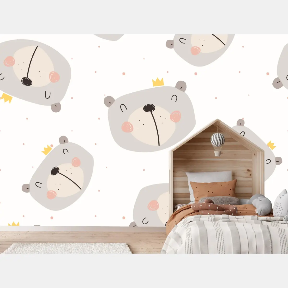Fotomural ositos coronados para habitación infantil – Pixers®