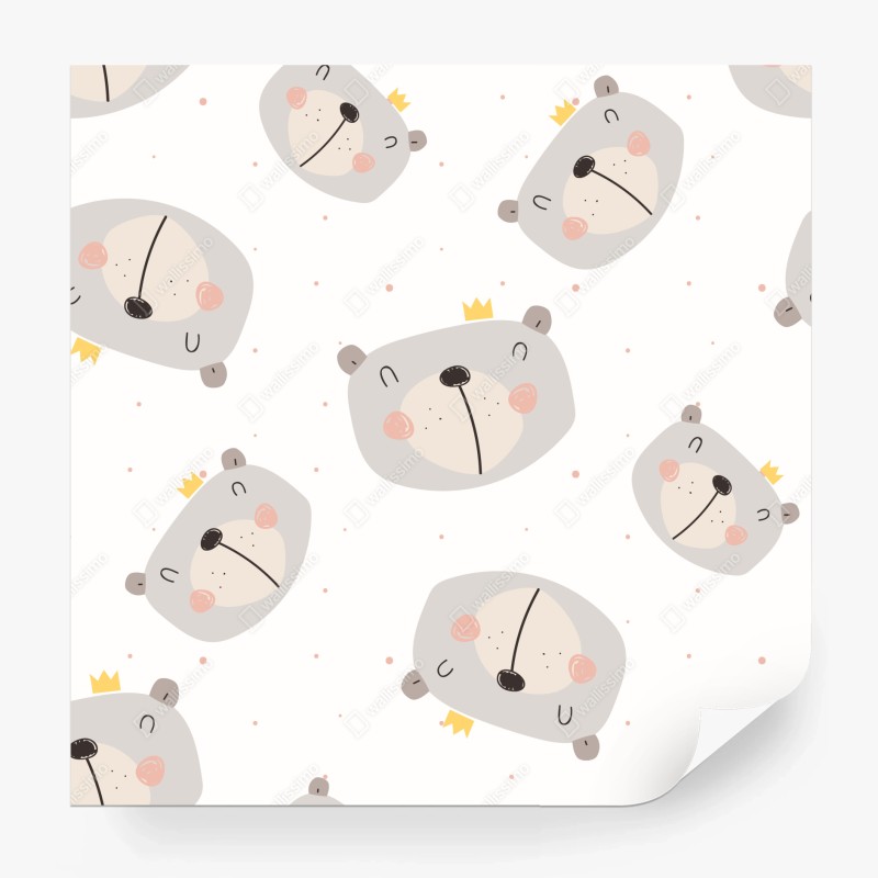 Fotomural ositos coronados para habitación infantil