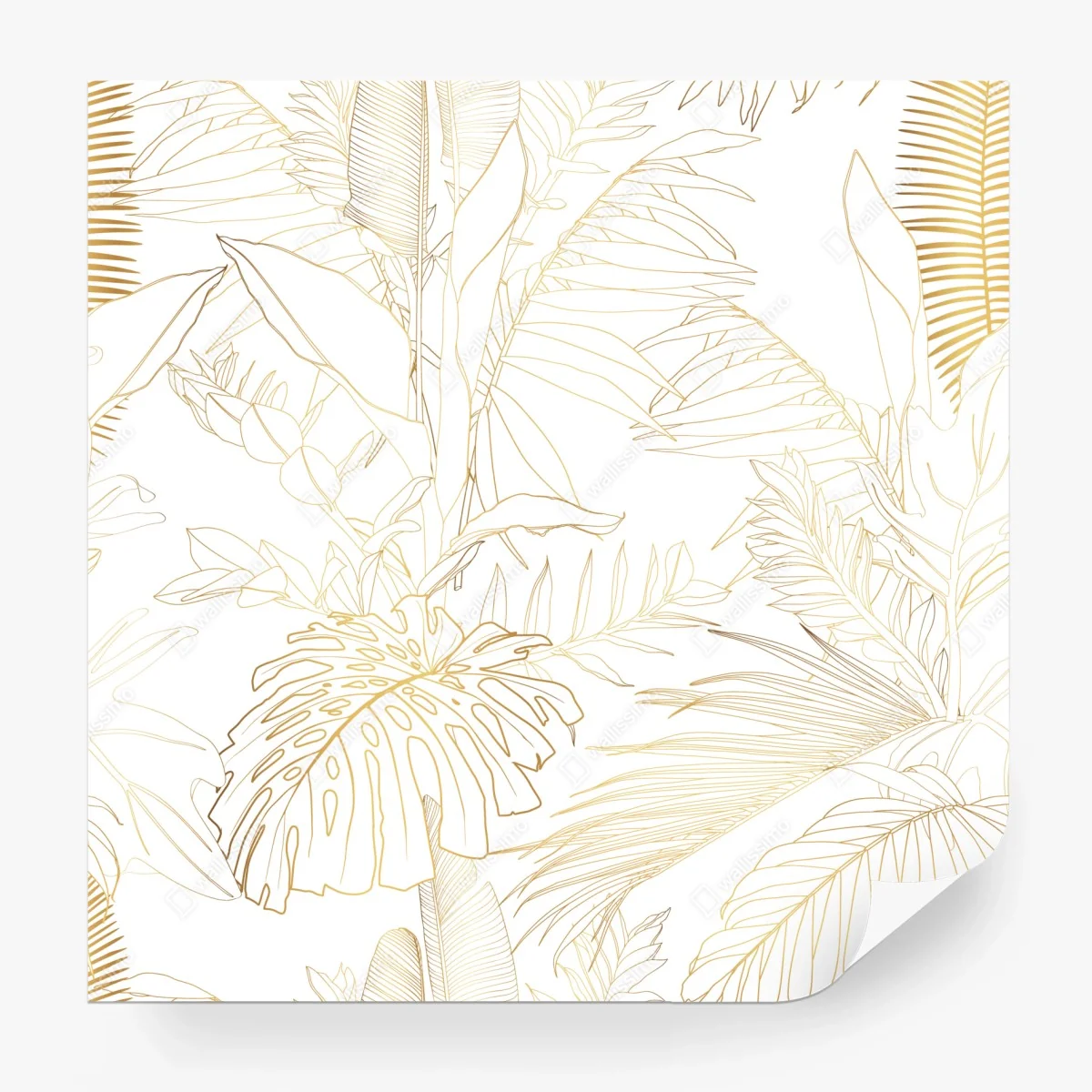 Fotomural diseño botánico dorado sobre blanco – Pixers® Fotomural diseño botánico dorado sobre blanco – Pixers®