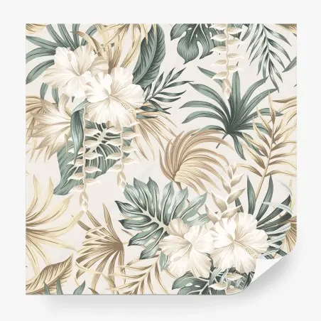Fotomural diseño botánico tropical en tonos neutros – Pixers®