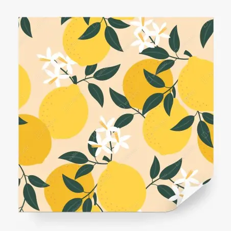 Fotomural diseño de limones y flores sobre fondo suave – Pixers®