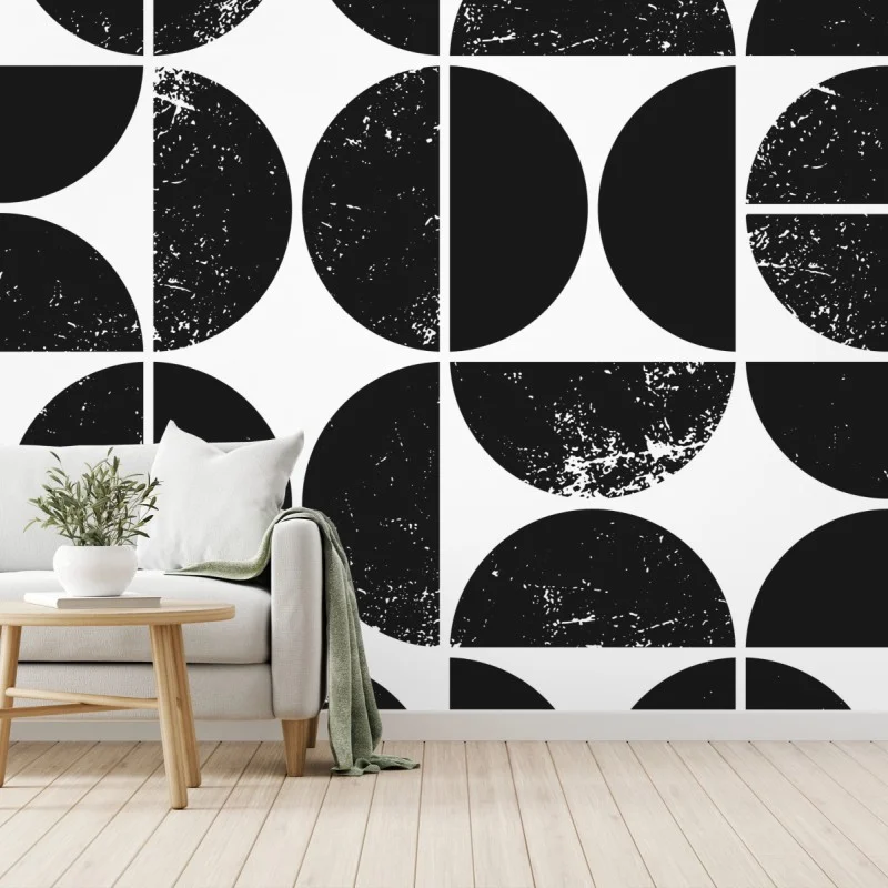 Fotomural patrón geométrico de círculos con textura envejecida