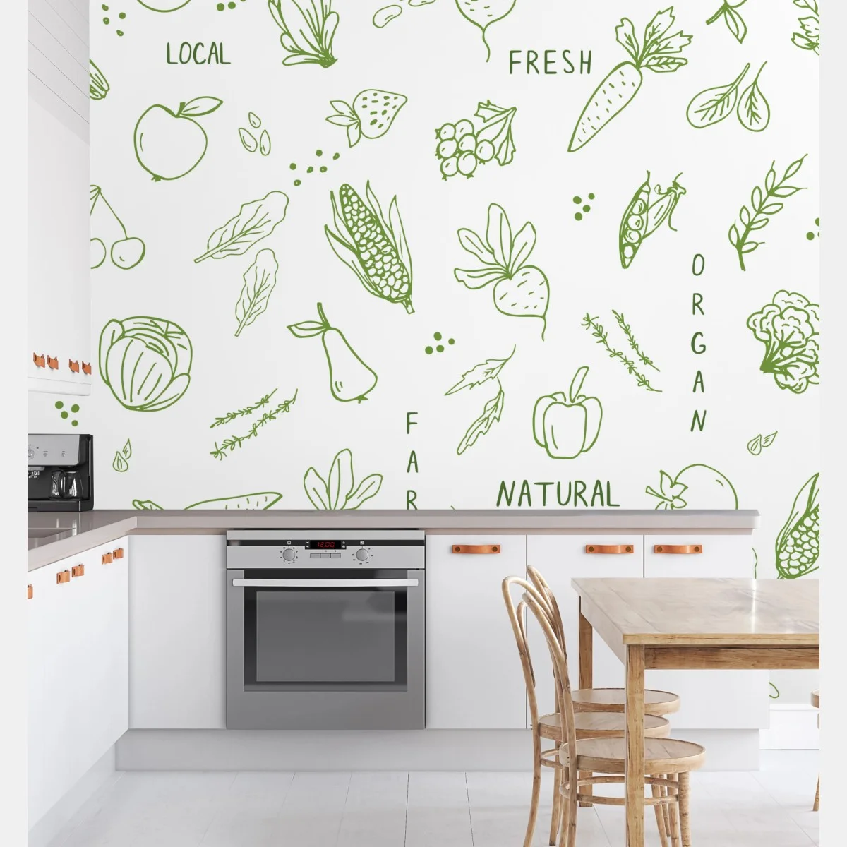 Fotomural diseño orgánico de frutas y verduras en trazos verdes – Pixers® Fotomural diseño orgánico de frutas y verduras en trazos verdes – Pixers®