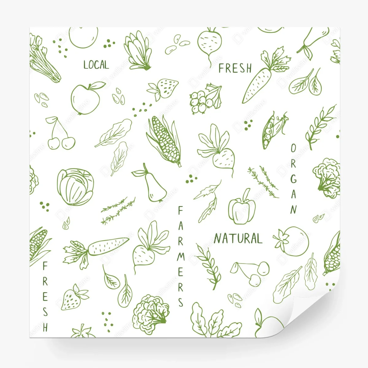 Fotomural diseño orgánico de frutas y verduras en trazos verdes – Pixers® Fotomural diseño orgánico de frutas y verduras en trazos verdes – Pixers®