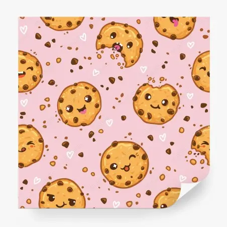Fotomural patrón de galletas kawaii sobre fondo rosa – Pixers®
