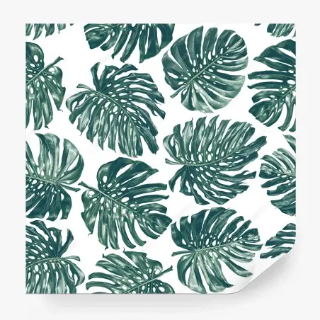 Fotomural patrón tropical de hojas de monstera en verde – Pixers®