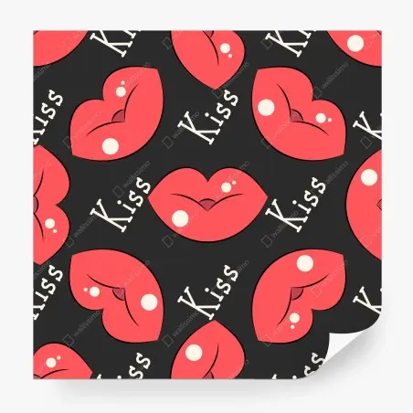 Fotomural patrón de labios y besos en tonos rojos – Pixers®