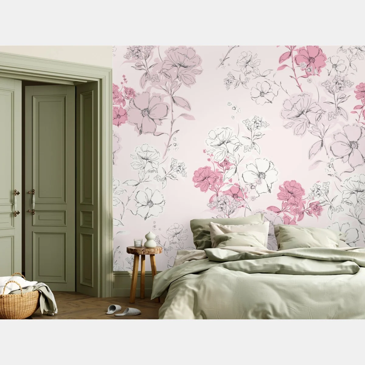 Fotomural patrón floral romántico en tonos rosa – Pixers® Fotomural patrón floral romántico en tonos rosa – Pixers®