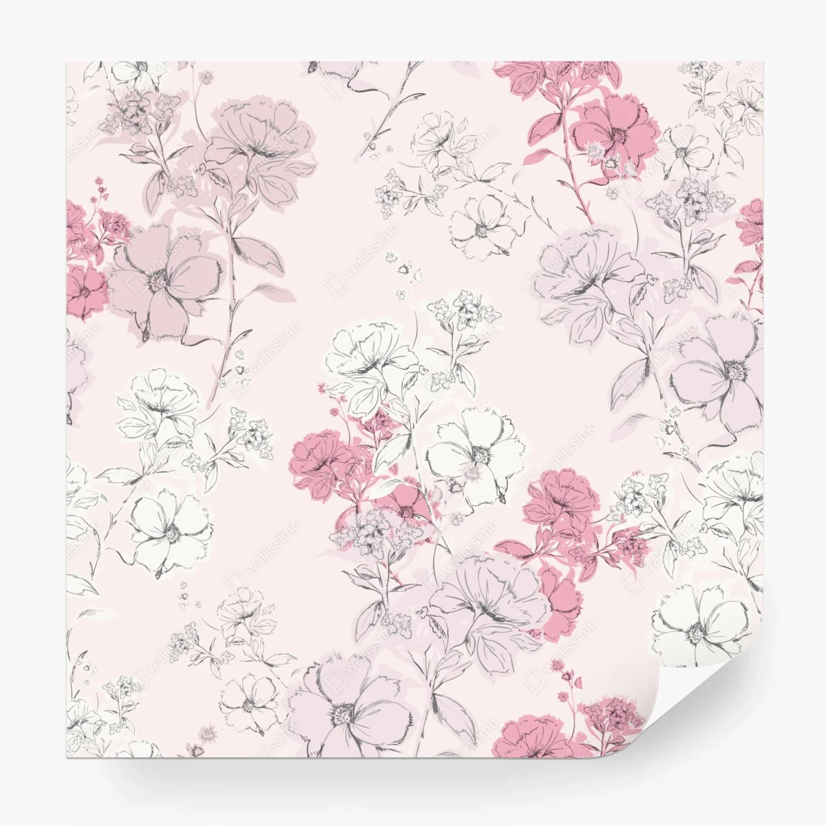 Fotomural patrón floral romántico en tonos rosa – Pixers® Fotomural patrón floral romántico en tonos rosa – Pixers®
