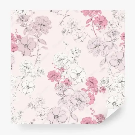 Fotomural patrón floral romántico en tonos rosa – Pixers®