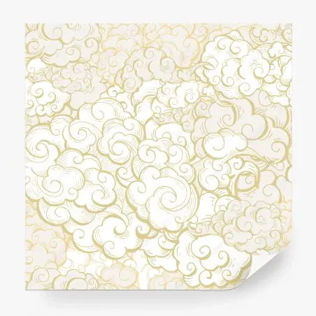 Fotomural patrón de nubes doradas estilo ornamental – Pixers®