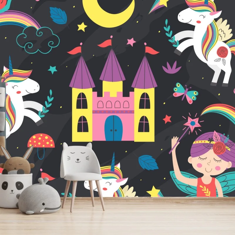 Fotomural mundo mágico de unicornios y hadas