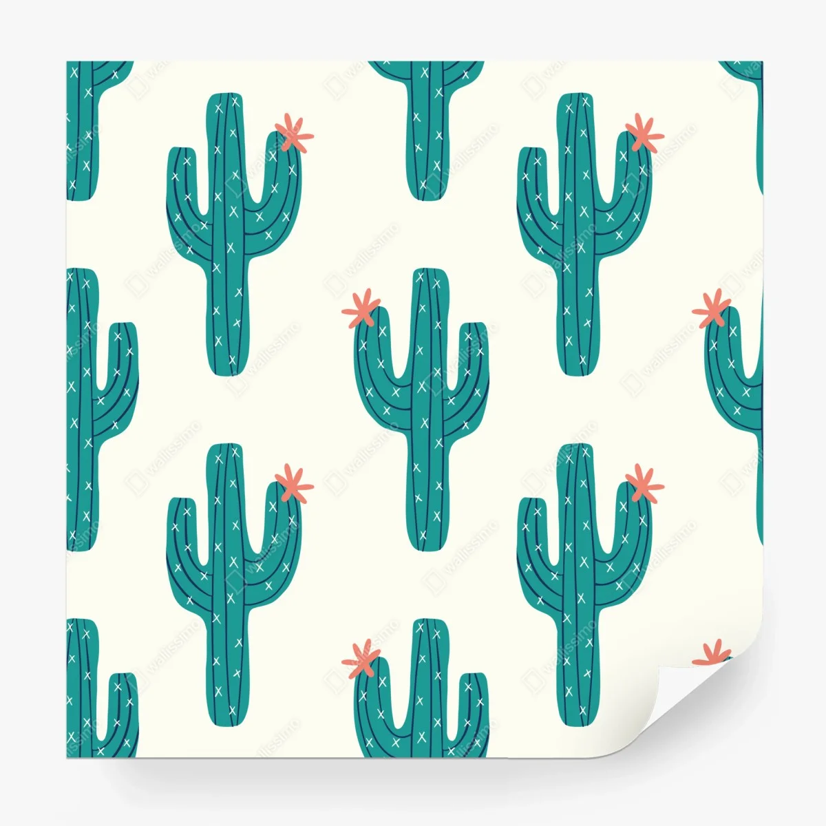 Fotomural patrón de cactus en tonos turquesa y coral – Pixers® Fotomural patrón de cactus en tonos turquesa y coral – Pixers®