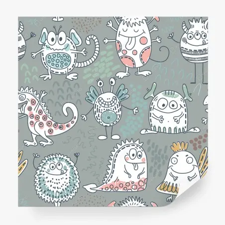 Fotomural monstruos alegres para cuarto infantil – Pixers®