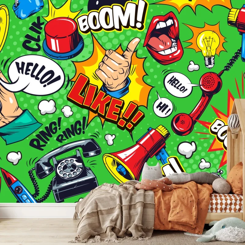 Fotomural explosión pop art colorida
