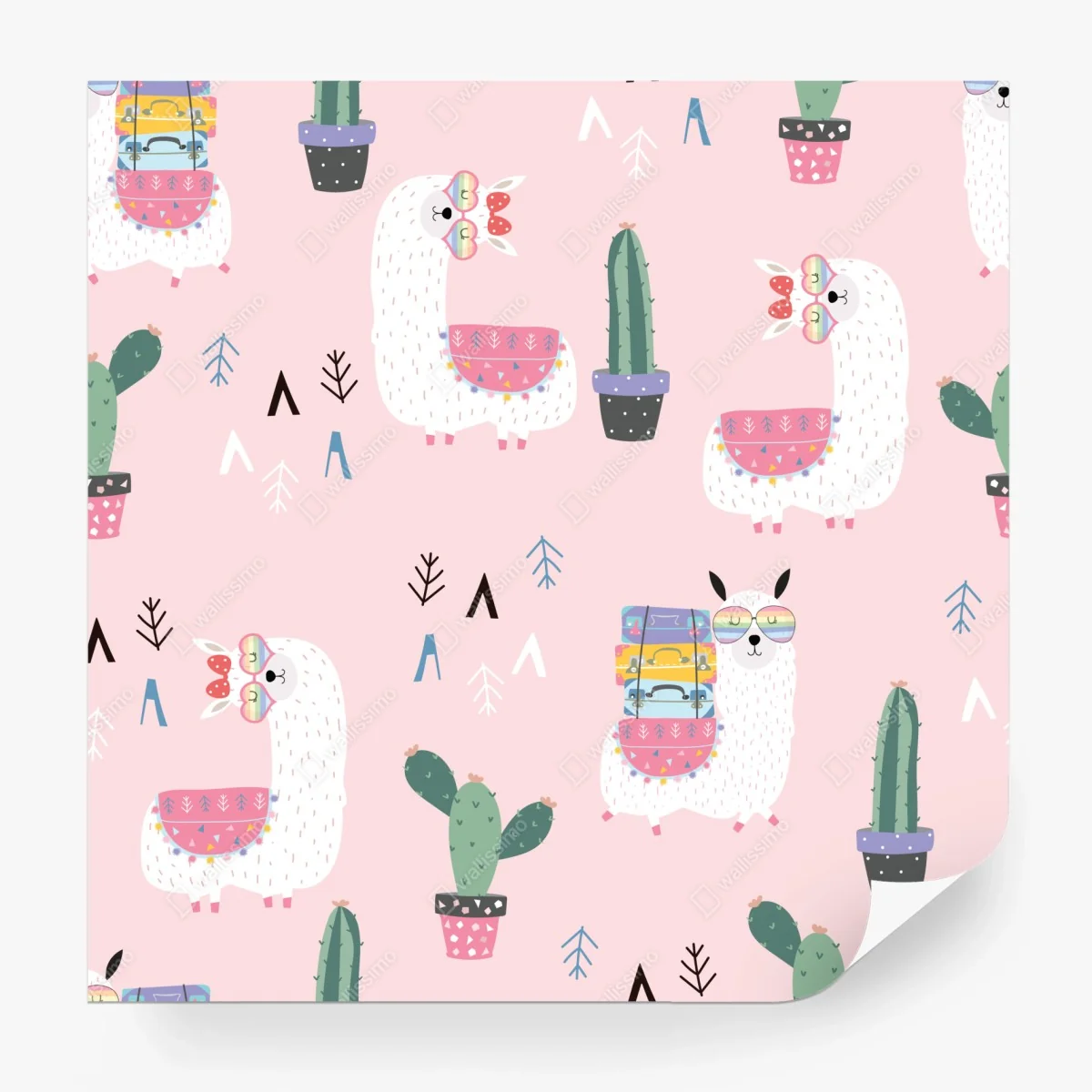 Fotomural estampado infantil de llamas y cactus en rosa pastel – Pixers® Fotomural estampado infantil de llamas y cactus en rosa pastel – Pixers®