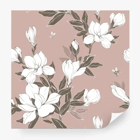 Fotomural fondo floral de magnolias en rosa empolvado – Pixers®