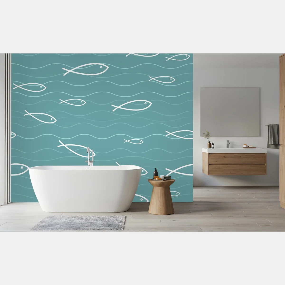 Fotomural diseño de peces en tonos turquesa y ondas marinas – Pixers® Fotomural diseño de peces en tonos turquesa y ondas marinas – Pixers®