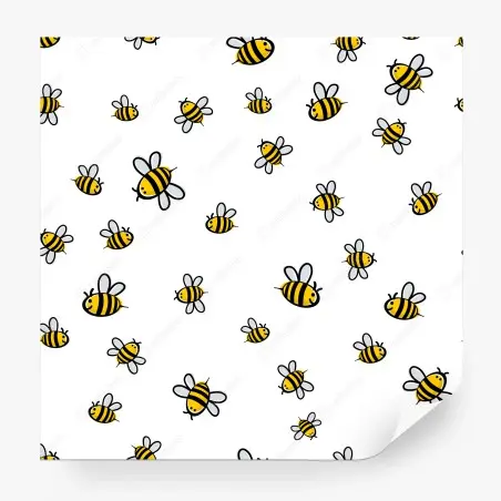 Fotomural patrón de abejas juguetonas – Pixers®