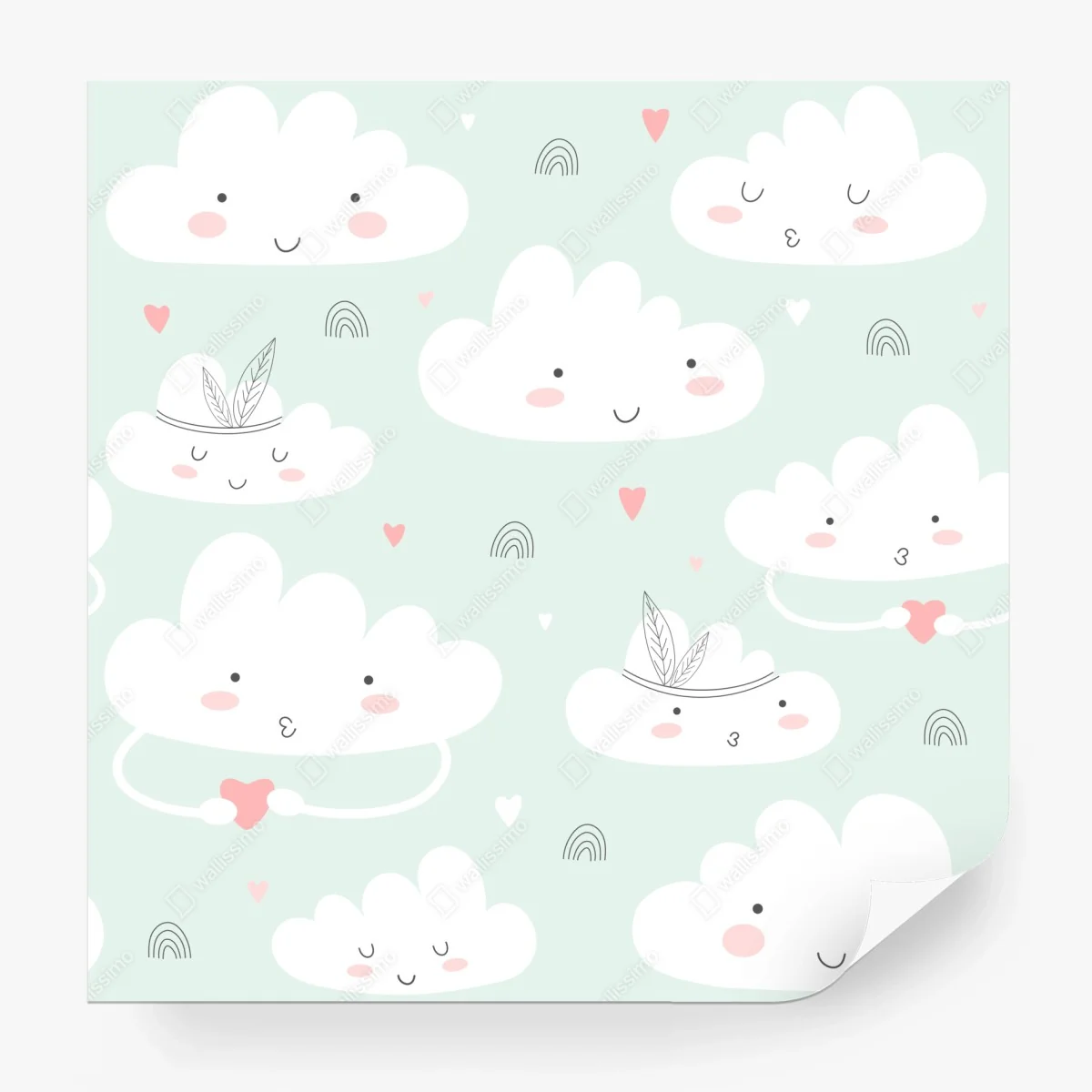 Fotomural nubes sonrientes en tonos pastel – Pixers® Fotomural nubes sonrientes en tonos pastel – Pixers®