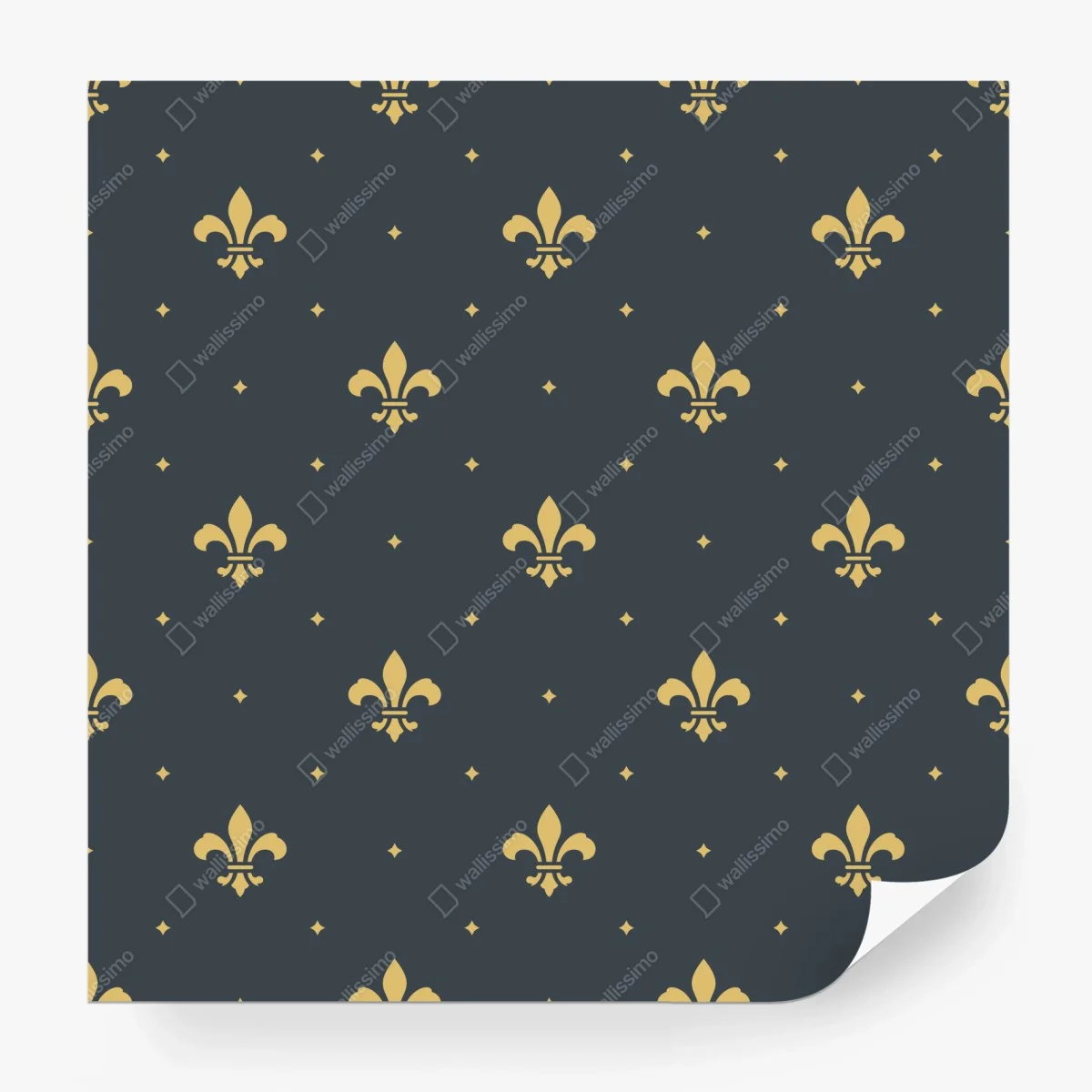 Fotomural patrón ornamental de flor de lis en dorado sobre azul marino – Pixers® Fotomural patrón ornamental de flor de lis en dorado sobre azul marino – Pixers®