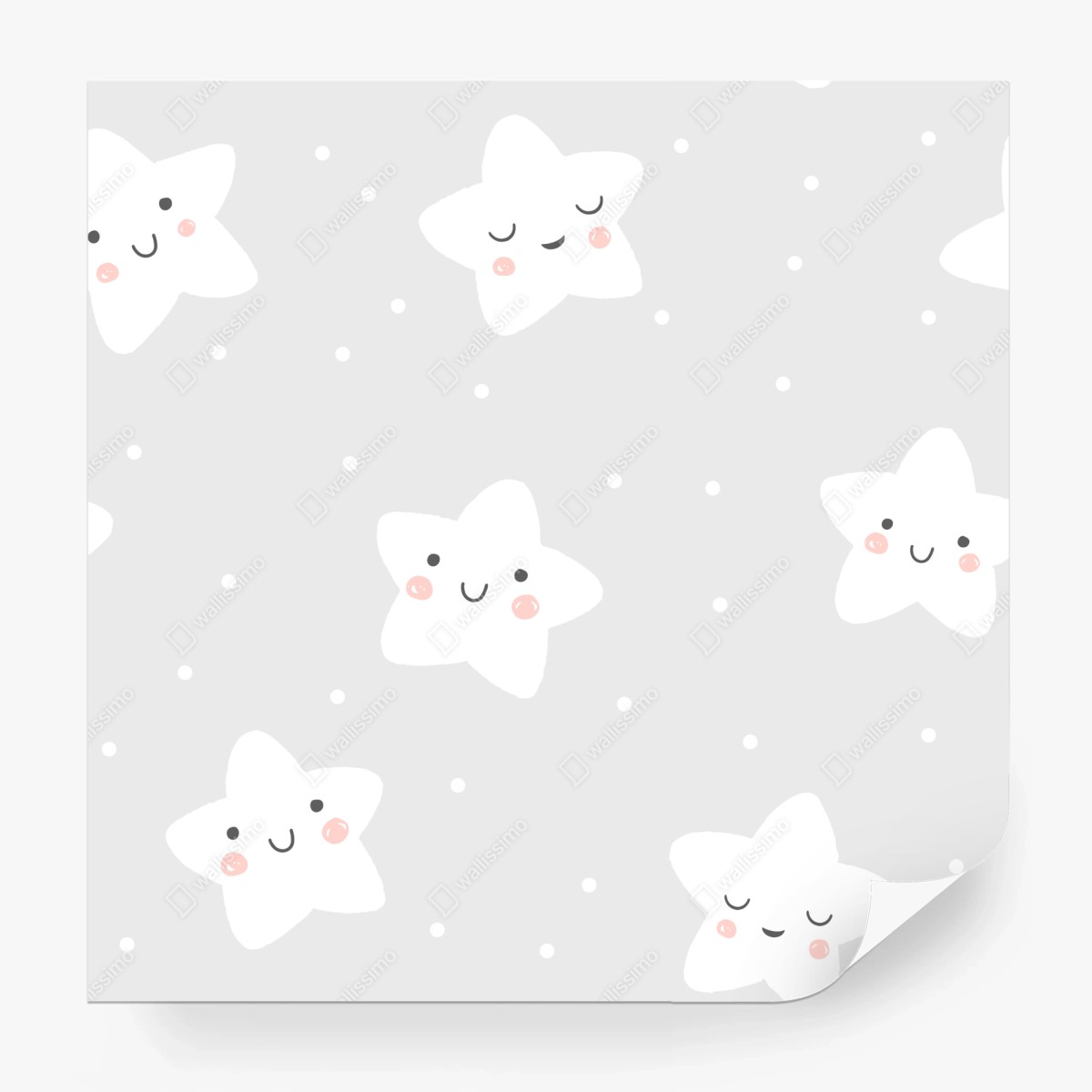 Fotomural estampado de estrellas sonrientes para cuarto infantil – Pixers®