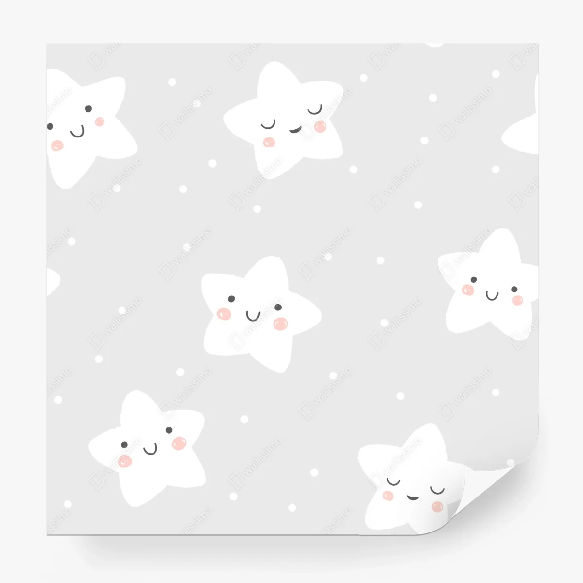 Fotomural estampado de estrellas sonrientes para cuarto infantil – Pixers®