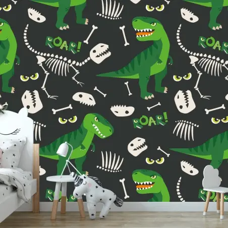 Fotomural dinosaurios jurásicos en patrón divertido