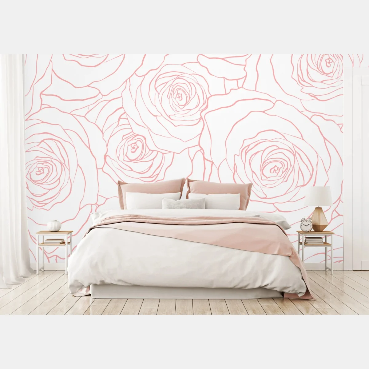 Fotomural diseño floral de rosas en contorno rosa – Pixers® Fotomural diseño floral de rosas en contorno rosa – Pixers®