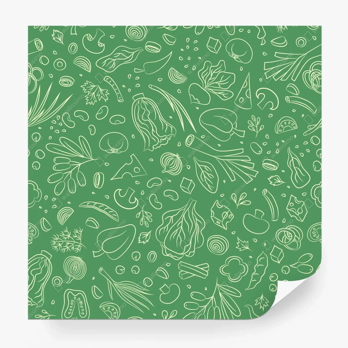 Fotomural diseño de verduras ilustradas sobre fondo verde – Pixers® Fotomural diseño de verduras ilustradas sobre fondo verde – Pixers®