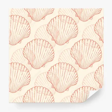Fotomural patrón de conchas marinas en tonos coral – Pixers®