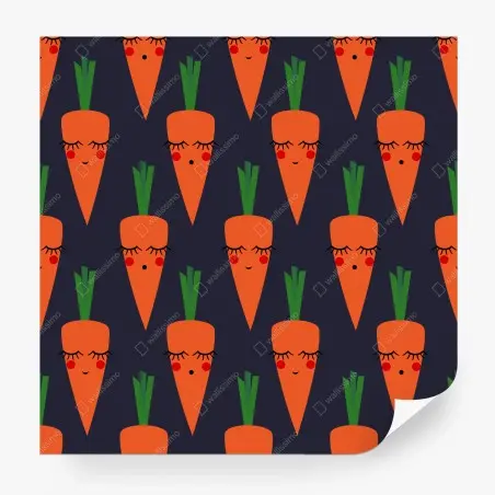 Fotomural patrón de zanahorias con caritas – Pixers®