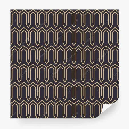 Fotomural patrón geométrico art déco en negro y dorado – Pixers®