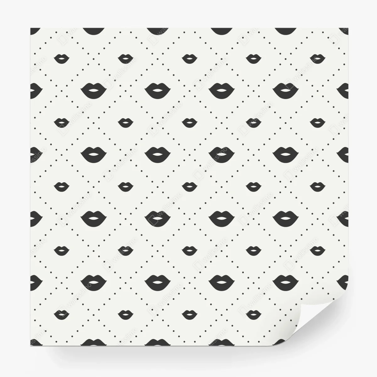 Fotomural patrón de labios minimalista en blanco y negro – Pixers®