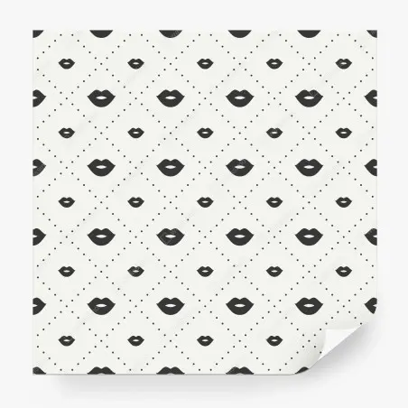 Fotomural patrón de labios minimalista en blanco y negro – Pixers®