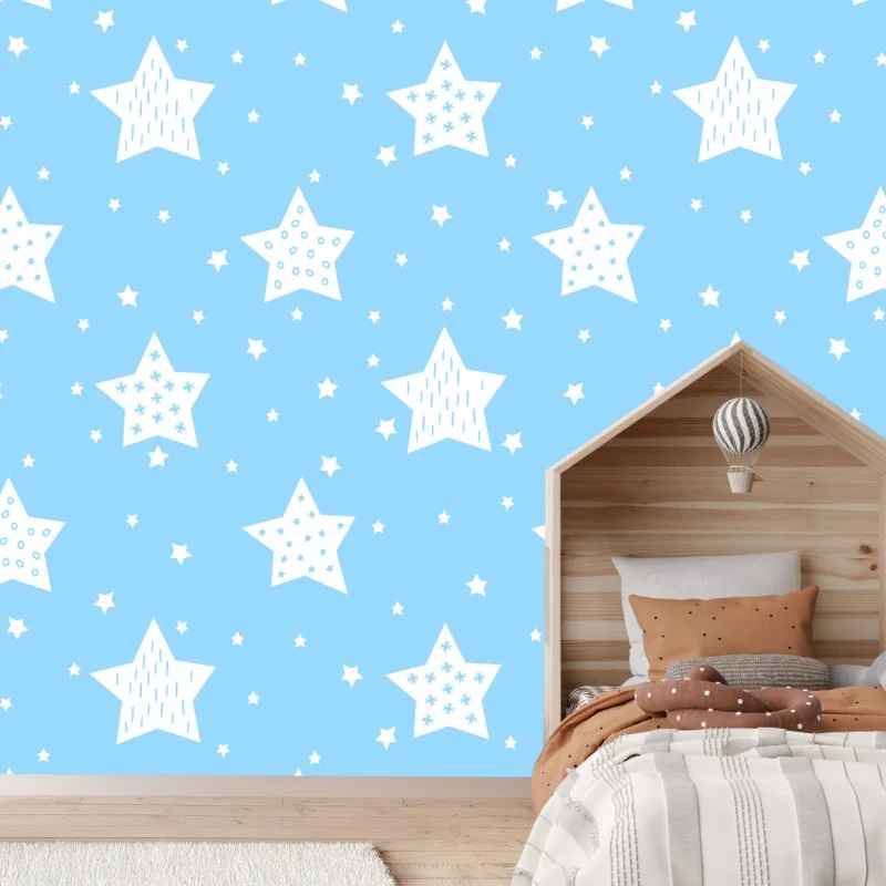 Fotomural fondo estrellado infantil azul