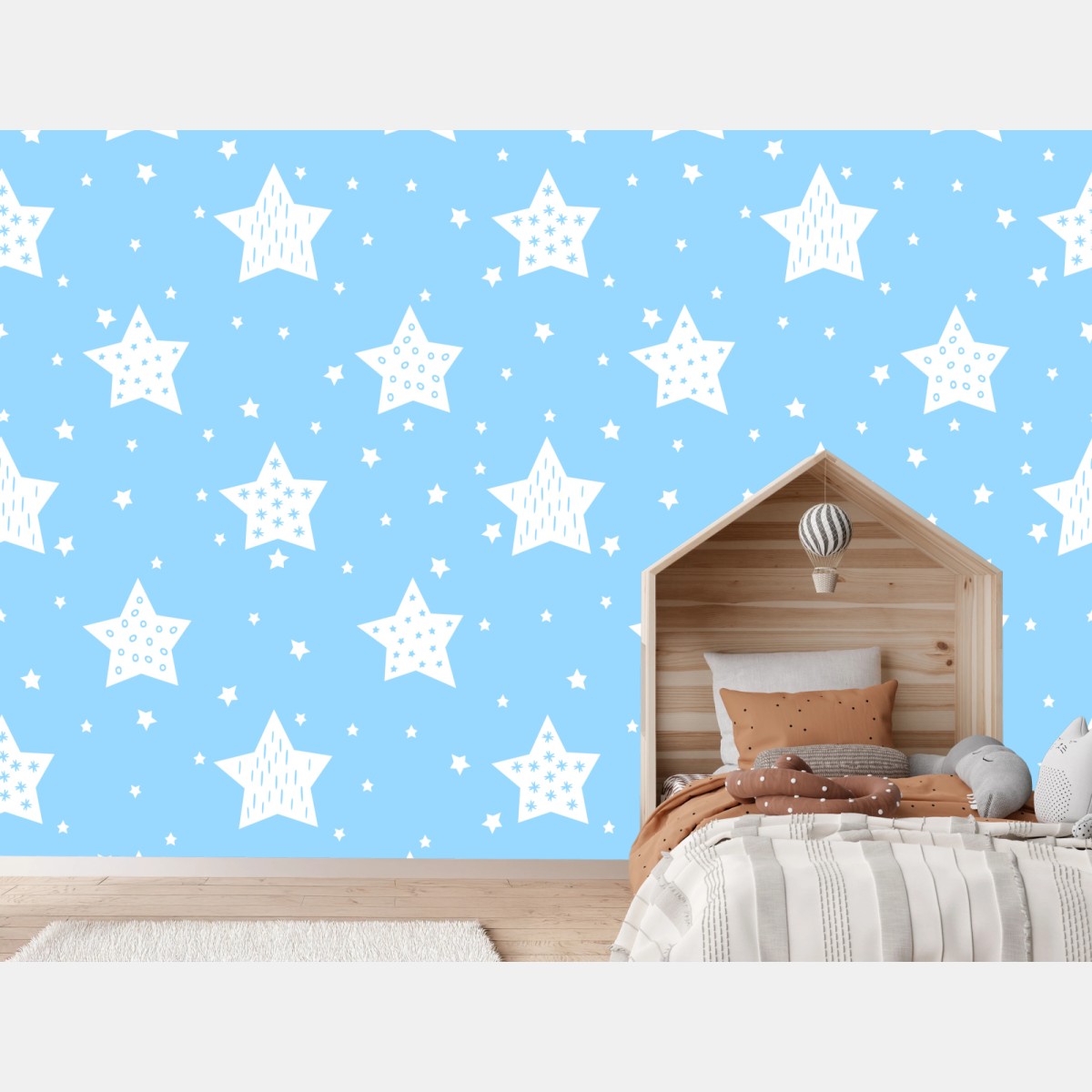 Fotomural fondo estrellado infantil azul – Pixers®