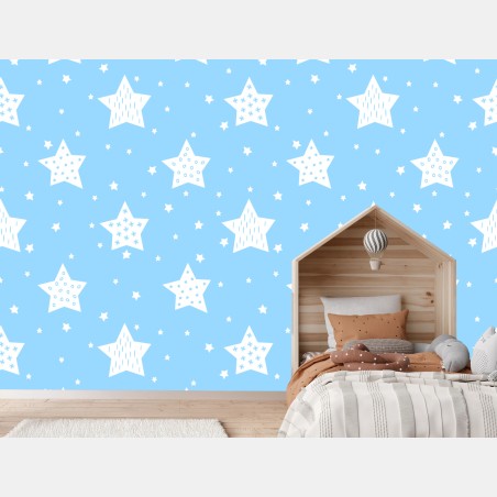 Fotomural fondo estrellado infantil azul – Pixers®