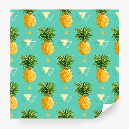 Fotomural patrón tropical de piñas sobre fondo turquesa – Pixers®