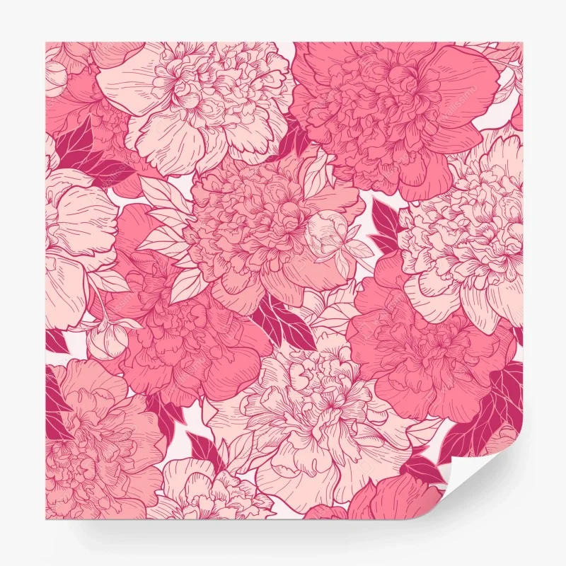 Fotomural diseño floral de peonías en tonos rosa