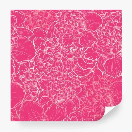 Fotomural estampado floral rosa vibrante – Pixers®